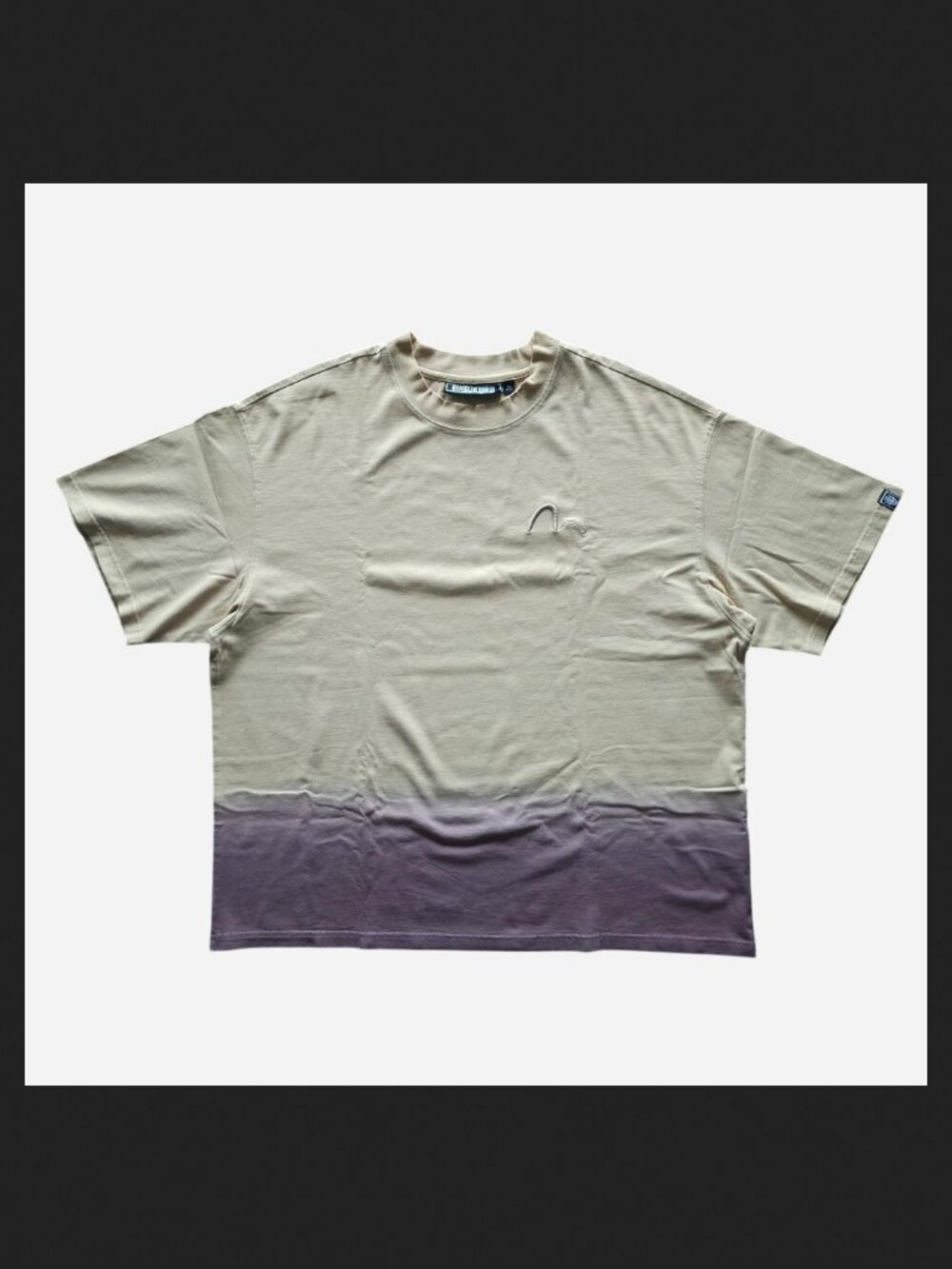 Evisu Kuro Cream/Beige & Purple Gradient Oversized T-Shirt